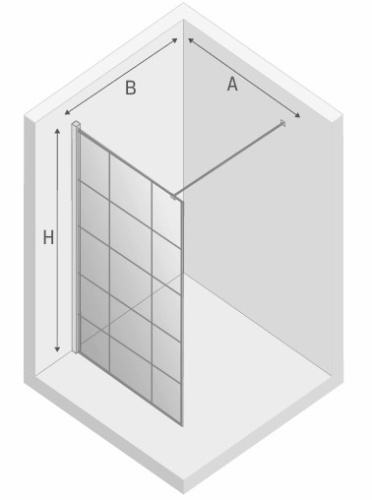 New Trendy Kabina prysznicowa NEW MODUS BLACK walk in rys. BudoHurt.com Łódź .jpg