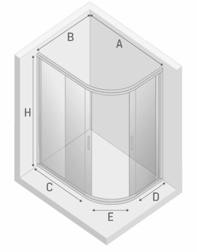 New Trendy Kabina prysznicowa NEW VARIA asymetryczna 505 508 rys.  BudoHurt.com Łódź.jpg