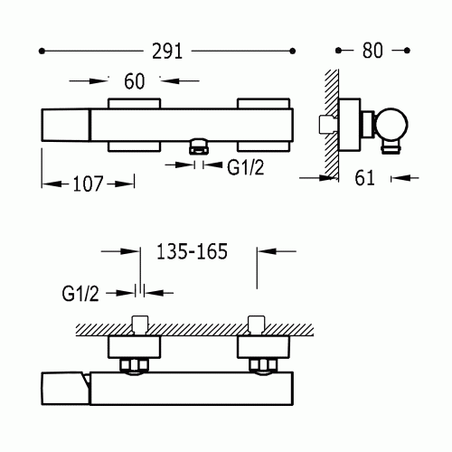 Bateria natryskowa TRES 21116701 PROJECT-TRES rys. BudoHurt.com Łódź.jpg