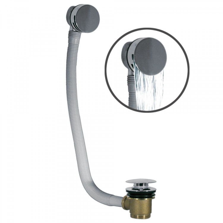 Syfon wannowy i okrągły zawór napełniający KASKADA z przelewem TRES 13453430  BudoHurt.com Łódź.jpg