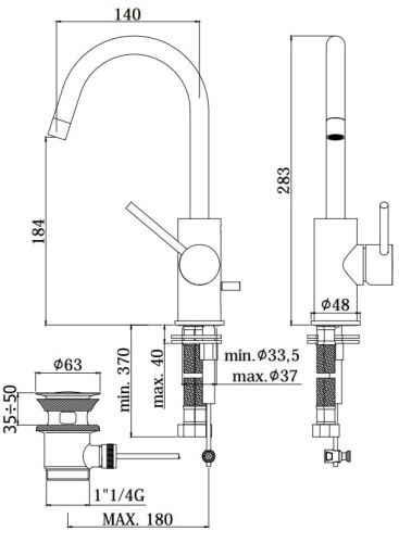 PAFFONI Light Bateria zlewozmywakowa stojąca LIG078CR rys. BudoHurt.com Łódź.jpg