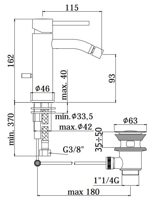 PAFFONI Light Bateria bidetowa stojąca  LIG131CR rys. BudoHurt.com Łódź.jpg