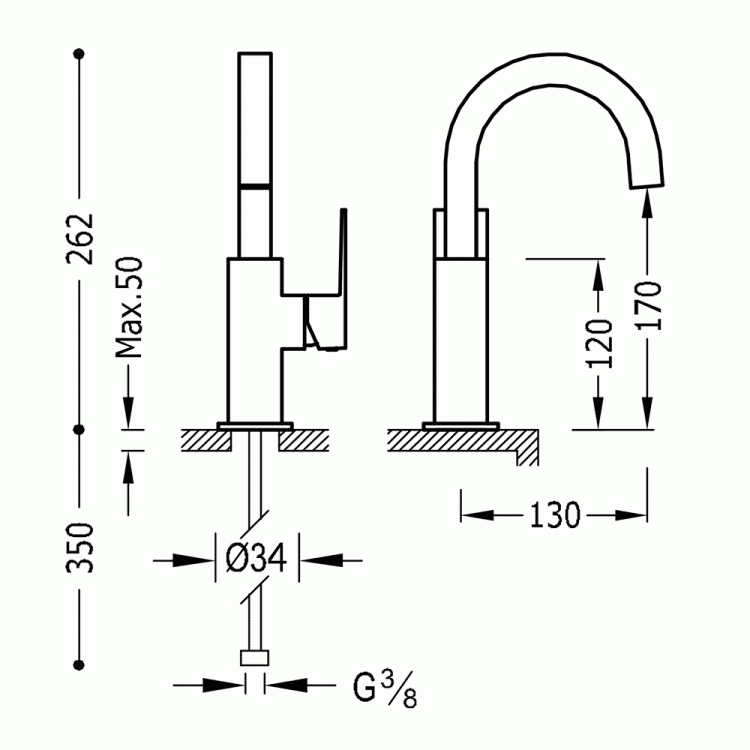 Tres bateria umywalkowa CUADRO COLORS Złoto 00660502OR rys. BudoHurt.com Łódź.jpg