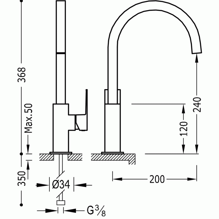 Tres bateria umywalkowa CUADRO COLORS Złoto 00660702OR rys. BudoHurt.com Łódź.jpg