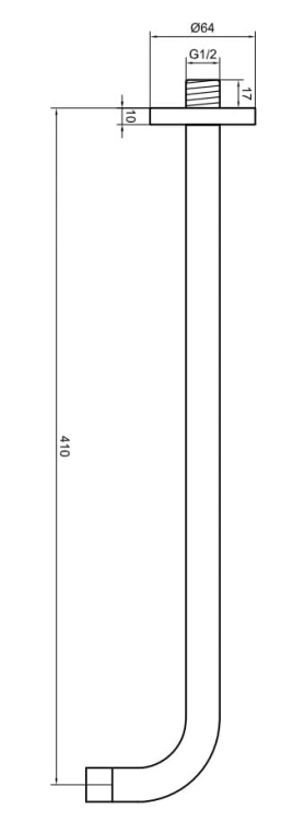 Kohlman Ramię ścienne do deszczownicy okrągłe - 40 cm RAMIĘ ŚCIENNE WN rys. BudoHurt.com Łódź.jpg