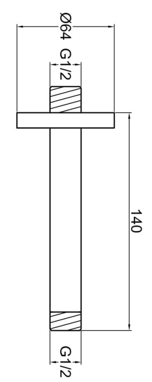 Kohlman Ramię sufitowe do deszczownicy okrągłe 12cm RAMIĘ SUFITOWE CN  rys.  BudoHurt.com Łódź.jpg