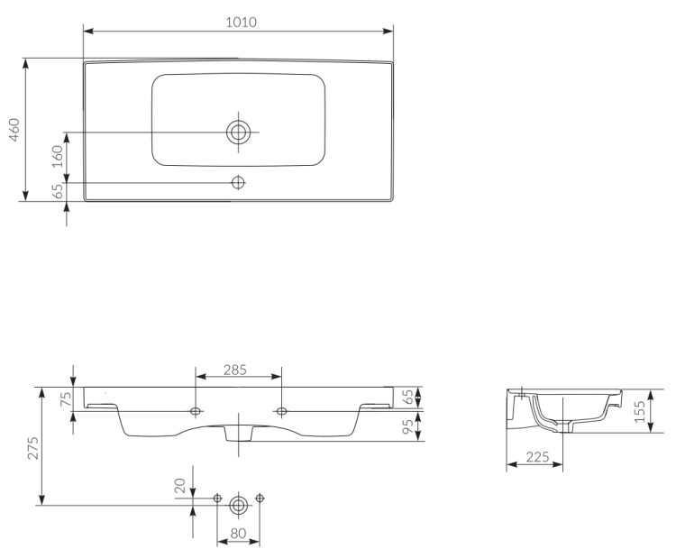Cersanit UMYWALKA Meblowa bez armatury CREA 100 K114-018 rys.png