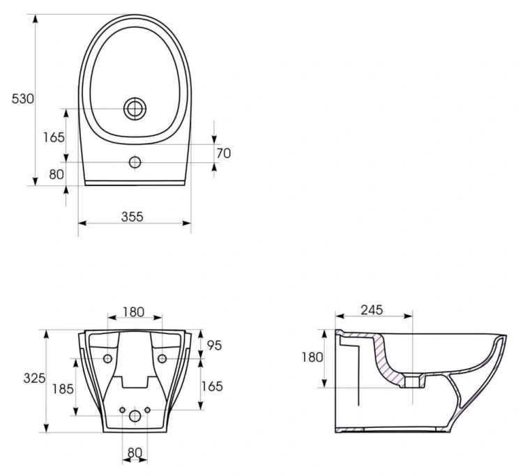 Cersanit BIDET Zawieszany MODUO K116-026 rys.png