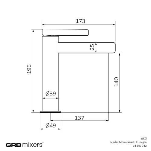 GRB Bateria umywalkowa Czarna XL Axis 74540742 rys. BudoHurt.com Łódź.jpg