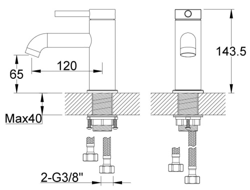 Kohlman AXEL 1-otworowa bateria umywalkowa QB100A rys. BudoHurt.com.jpg