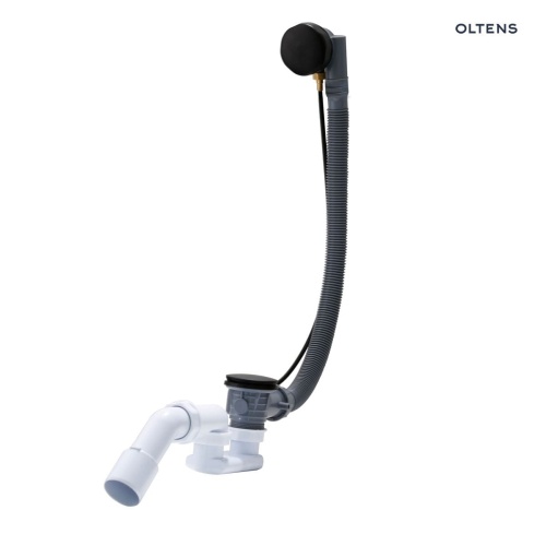 Oltens Oster syfon wannowy automatyczny z pokrętłem czarny mat 03001300  BudoHurt.jpg