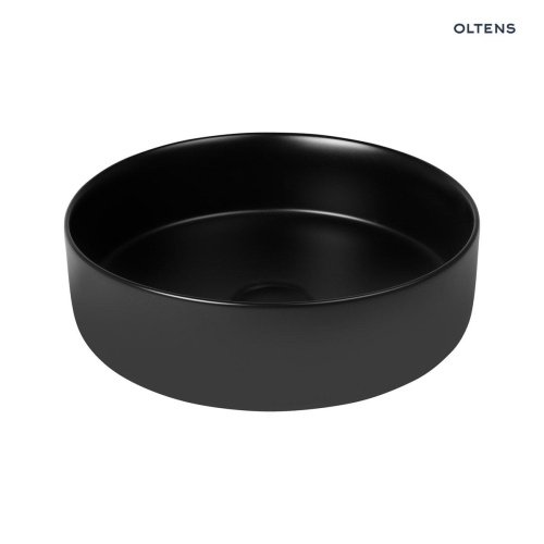 Oltens Lagde umywalka 35,5 cm nablatowa okrągła czarny mat 40304300 BudoHurt.jpg