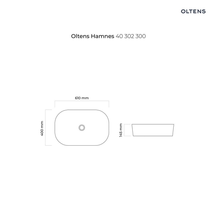 Oltens Hamnes umywalka 61x40 cm nablatowa owalna czarny mat 40302300  rys. BudoHurt.jpg