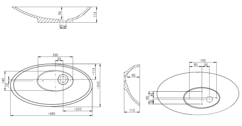 Omnires MALTA M+ Umywalka nablatowa, 59 x 31 cm BIAŁY POŁYSK. MALTABP rys.jpeg