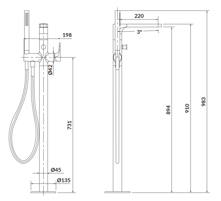 Cersanit Inverto Bateria wannowa wolnostojąca ZŁOTA. S951-286.png
