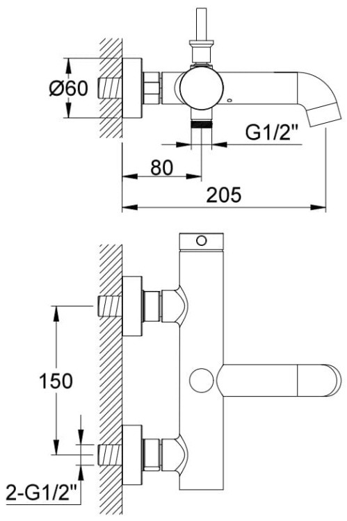 Kohlman AXEL bateria wannowo-prysznicowa AXEL QW110A rys. tech. BudoHurt.jpg
