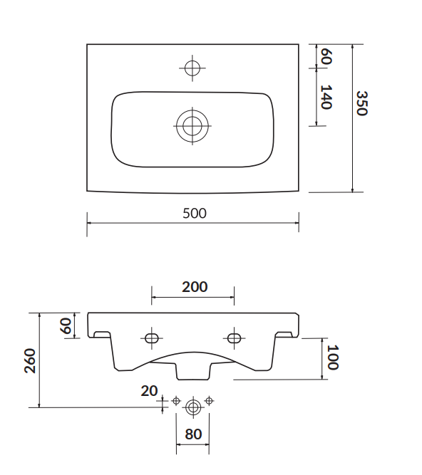 Cersanit UMYWALKA Meblowa MODUO Slim 50 K116-008 rys. tech.png