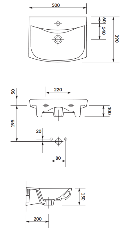 Cersanit UMYWALKA CARINA 50 K31-004  rys. tech. BudoHurt.com.png