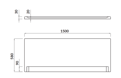 Cersanit Obudowa Wanny Lorena 150 Front. S401-067  rys. tech. BudoHurt Łódź.png