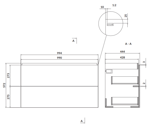 Cersanit S932-076 rys. tech. BudoHurt Łódź.png