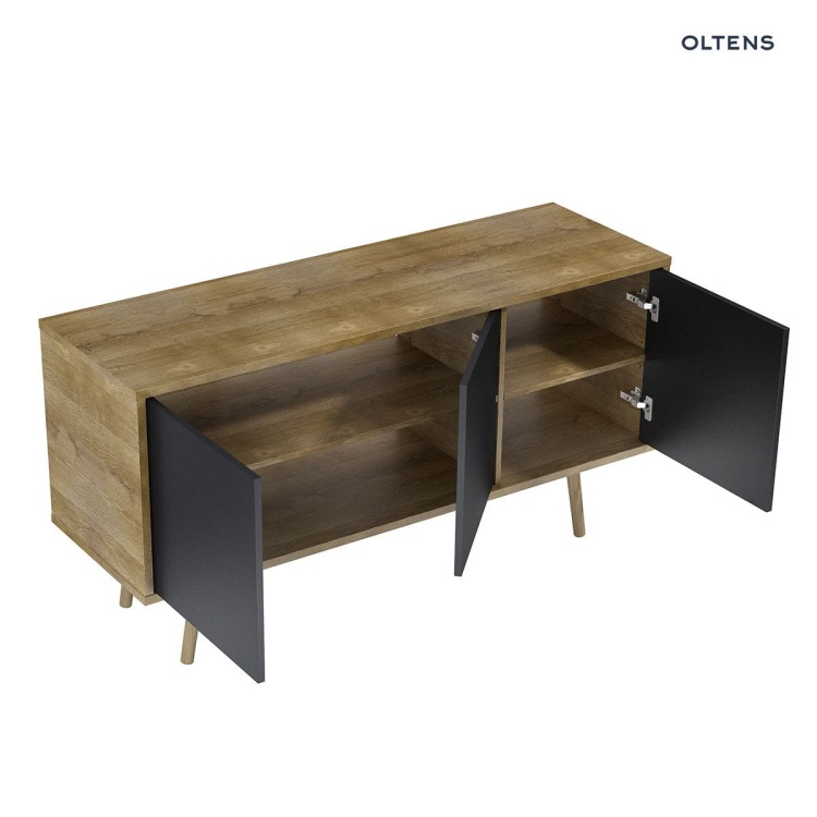 Oltens Hedvig szafka 140 cm podumywalkowa wisząca z półką czarny mat dąb naturalny 60205360 zd.1 BudoHurt.com Łódź.jpg