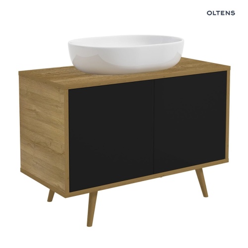 Oltens Hedvig szafka 95 cm podumywalkowa wisząca z półką czarny mat dąb naturalny 60204360 BudoHurt.com Łódź.jpg