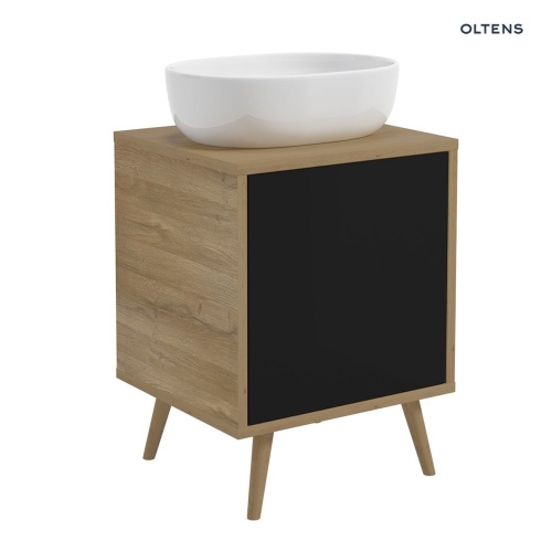 Oltens Hedvig szafka 50 cm podumywalkowa wisząca z półką czarny mat dąb naturalny 60203360  BudoHurt.com Łódź.jpg