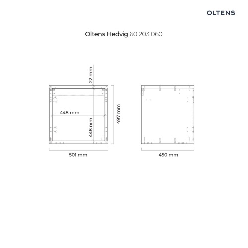 Oltens Hedvig szafka 50 cm podumywalkowa wisząca z półką biały połysk dąb naturalny 60203060 rys. tech. BudoHurt.com Łódź.jpg