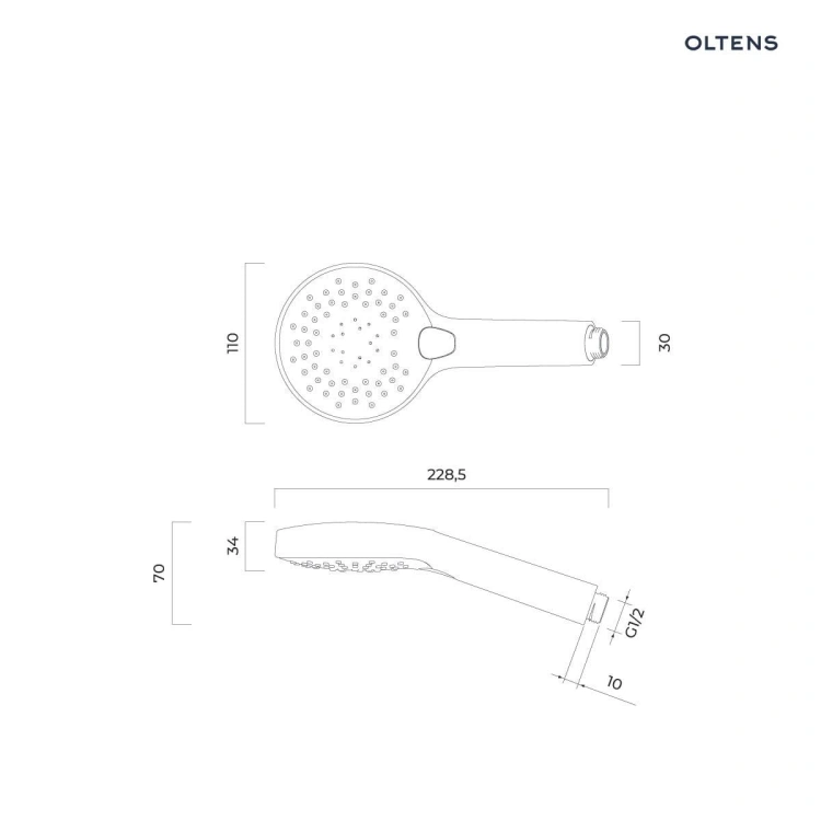 Oltens Driva EasyClick Gide zestaw prysznicowy złoty połysk 36007080  rys. tech. BudoHurt.com Łódź.jpg