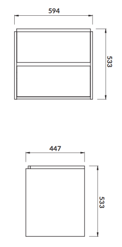 Cersanit Szafka podumywalkowa CREA 60 dąb. S924-008 rys. tech. BudoHurt Łódź.png