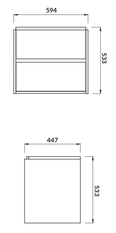 Cersanit Szafka podumywalkowa CREA 60 dąb. S924-008 rys. tech. BudoHurt Łódź.png