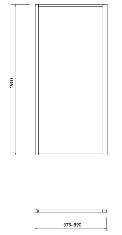 Cersanit Drzwi PIVOT kabiny prysznicowej ARTECO 90 x 190. S157-008  rys. tech. BudoHurt Łódź.png