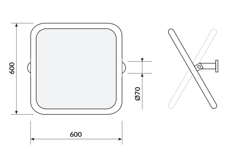 Cersanit Lustro 60x60 Cm uchylne. K97-039   rys. tech. BudoHurt Łódź.png