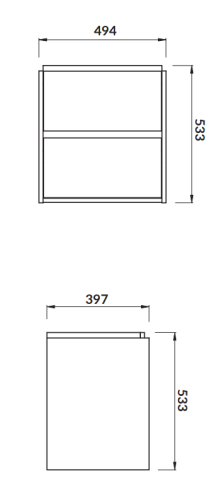 Cersanit Szafka podumywalkowa CREA 50 biała. S924-002 rys. tech. BudoHurt Łódź.png