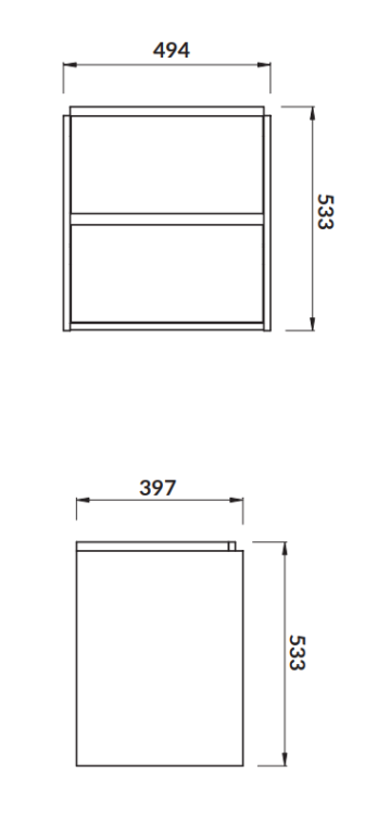 Cersanit Szafka podumywalkowa CREA 50 biała. S924-002 rys. tech. BudoHurt Łódź.png