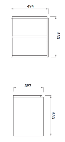 Cersanit Szafka podumywalkowa CREA 50 dąb. S924-007 rys. tech. BudoHurt Łódź.png