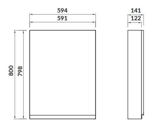 Cersanit Szafka wisząca MODUO 60 szara. S929-015  rys. tech. BudoHurt Łódź.png