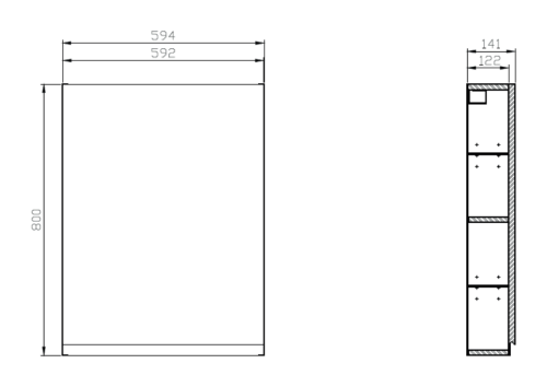 Cersanit Szafka wisząca MODUO 60 biała. S929-016 rys. tech. BudoHurt Łódź.png