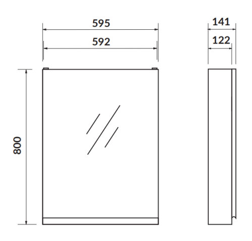 Cersanit Szafka lustrzana MODUO 60 biała. S929-018 rys. tech. BudoHurt Łódź.png