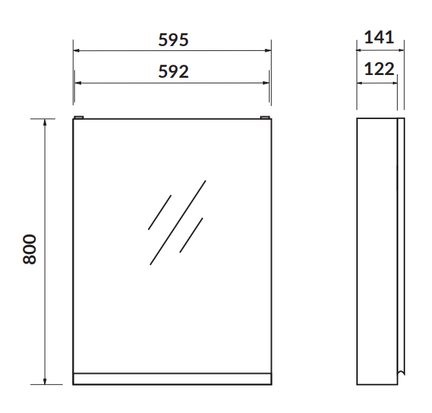 Cersanit Szafka lustrzana MODUO 60 biała. S929-018 rys. tech. BudoHurt Łódź.png