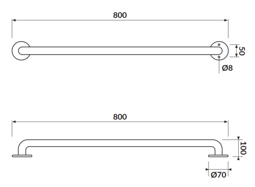 Cersanit Uchwyt ścienny 80cm prosty. K97-028 rys. tech. BudoHurt Łódź.png