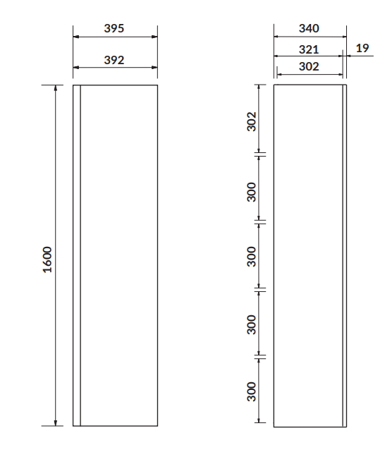 Cersanit Słupek Moduo 40 biały Dsm. S590-020-DSM rys. tech. BudoHurt Łódź.png