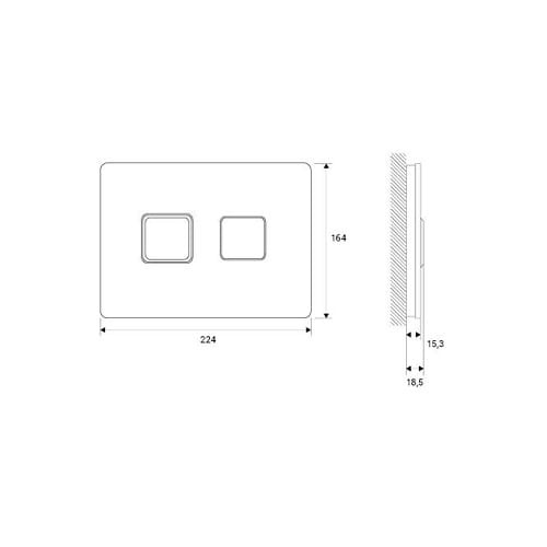 Meissen Keramik Przycisk pneumatyczny DEKORA Square szkło czarne GENERA. K97-442 rys. tech. BudoHurt.com Łódź.jpg