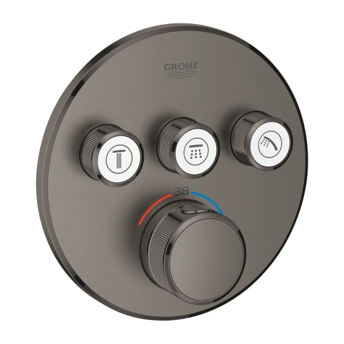 GROHE Grohtherm SmartControl Bateria termostatyczna trzy wyjścia Brushed Hard Graphite. 29121AL0 BudoHurt.com Łódź.jpg