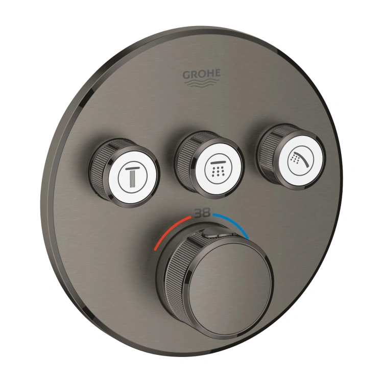 GROHE Grohtherm SmartControl Bateria termostatyczna trzy wyjścia Brushed Hard Graphite. 29121AL0 BudoHurt.com Łódź.jpg