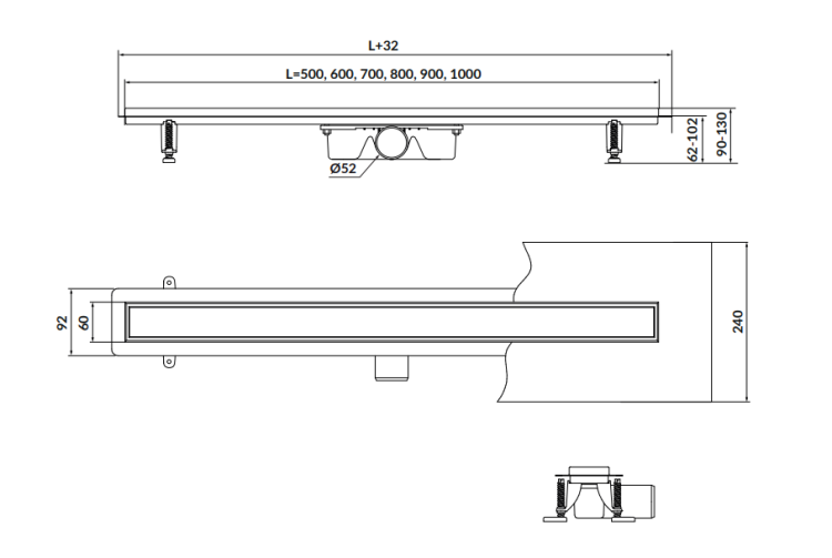 Cersanit odpływ liniowy z rusztem dwustronnym TAKO 60 cm stal S907-008 BudoHurt Łódź.png