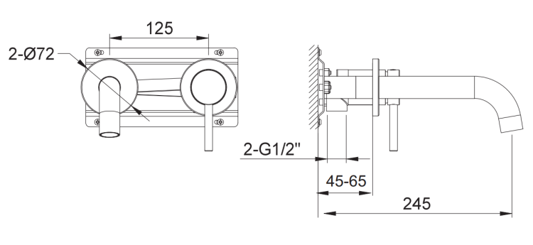 Kohlman AXEL BLACK Podtynkowa bateria umywalkowa QW180AB  rys. tech. BudoHurt Łódź.png