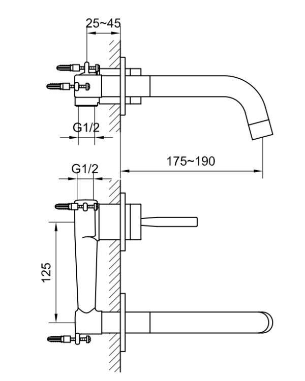 Kohlman MAXIMA Podtynkowa bateria umywalkowa QW180M rys. tech. BudoHurt Łódź.png