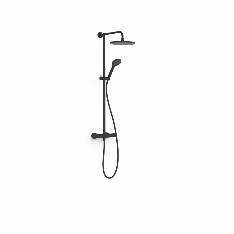 Zestaw prysznicowy z deszczownicą 25 cm i baterią termostatyczną czarny Black Showers Tres 21639302NM  BudoHurt.com Łódź.jpg
