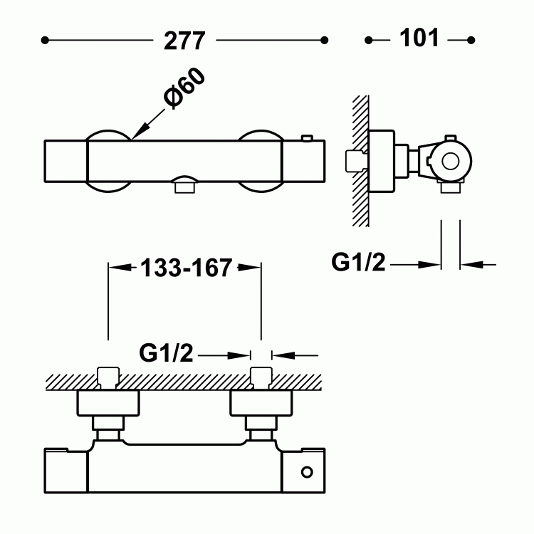 Base-Tres Plus bateria termostatyczna natryskowa chrom. 21616409 rys. tech. BudoHurt.com Łódź.jpg